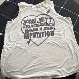 Torrid White Joan Jett Graphic Tank Top